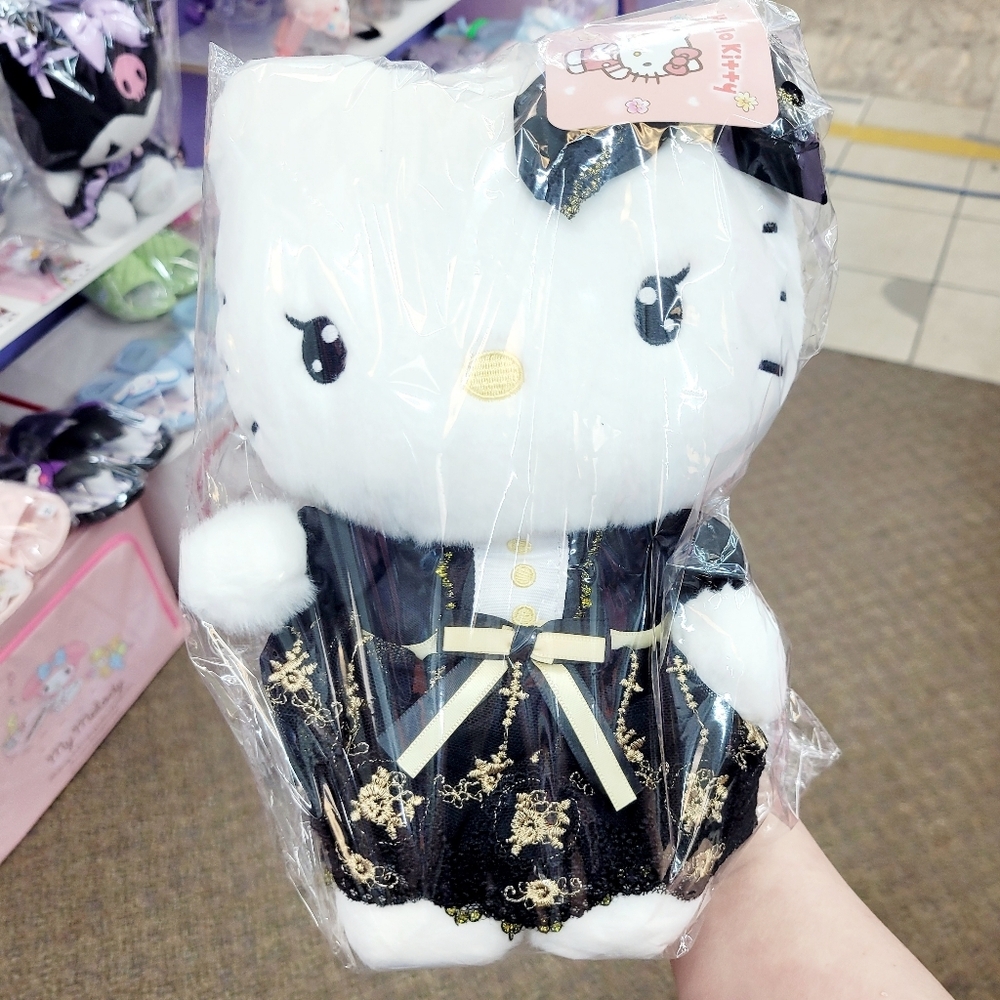 Brand New Sanrio Black & Gold Series Hello Kitty Plush Doll 10"